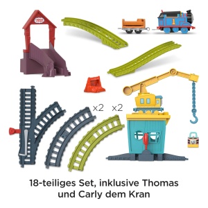 Set tren Fisher-Price HDY58 Thomas Friends 18 piese cu locomotiva motorizata albastru - Img 4