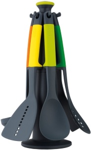 Set ustensile bucatarie Joseph Joseph Elevate 6 piese suport rotativ manere ergonomice multicolor