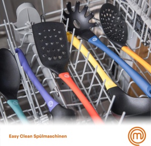 Set ustensile de bucatarie MasterChef cu suport, 6 piese, rosii - Img 4