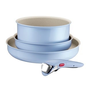 Set vase de gatit Tefal Ingenio Serenity L827S404 4 piese Antiaderent Design compact Blue Calm - Img 2