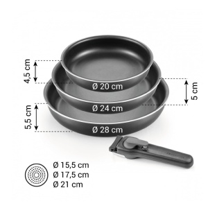 Set vase de gatit Tescoma VARIO, 4 piese, cu maner detasabil, negru - Img 3
