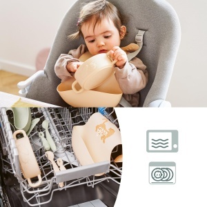 Set vesela pentru bebelusi Babymoov Mini Roar 4 piese silicon BPA-free spalat la masina - Img 5