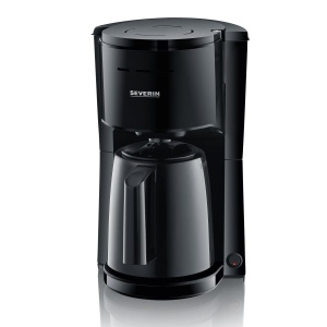 SEVERIN Aparat de cafea cu filtru cu ulcior termic, aparat de cafea pentru pana la 8 cani, aparat cu filtru atractiv cu ulcior de vid, negru, 1 litru, KA 9306
