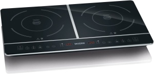 SEVERIN Plita dubla cu inductie pentru bucatarie birou sau camping plita de plita de inalta calitate aragaz de camping pentru doua oale negru 3400 W D