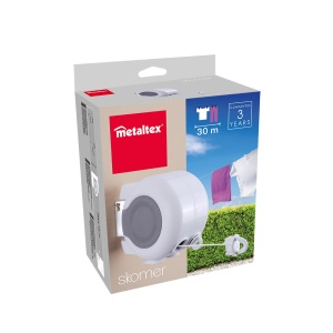 Sfoara de rufe Metaltex Skomer, 30 m, alba, retractabila - Img 2