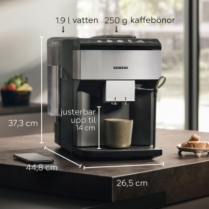 Siemens aparat de cafea complet automat EQ500 Home Connect AromaDouble Shot AutoMilk Clean CeramDrive KaffeeeSelect Display oneTouch DoubleCup otel in - Img 2