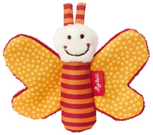 SIGIKID 41181 Jucarie de prindere fluture stele rosii fete si baieti jucarii pentru bebelusi recomandate de la nastere portocaliu