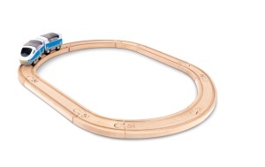 Sine de lemn Hape set extensie 4 piese compatibil cu sisteme de trenulete din lemn - Img 4