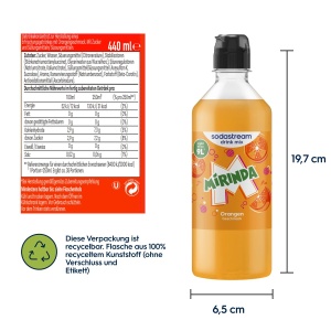 Sirop pentru bauturi Sodastream Mirinda, 4 x 440 ml, gust de portocale - Img 5