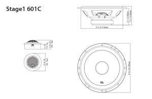 Sistem audio auto JBL Stage1 601C 200W 2 cai difuzoare si tweetere Negru - Img 5