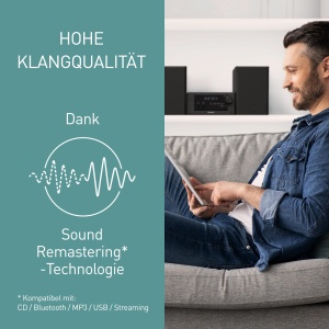 Sistem audio compact Panasonic SC-PM704EG-K, 80W, Bluetooth, negru - Img 2