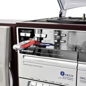 Sistem audio Karcher KA 320 Compact CD Player Radio USB Platan vinil - Img 4