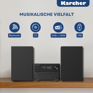 Sistem audio Karcher MC 6475D cu CD, Bluetooth, DAB, 20W RMS - Img 2