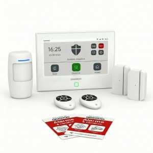 Sistem de alarma Daewoo AM302, Touchscreen 7 inch, senzori de miscare pentru animale