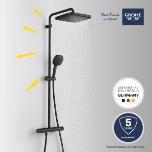 Sistem de dus GROHE Vitalio 250 cu termostat, negru, crom, 8lmin - Img 3