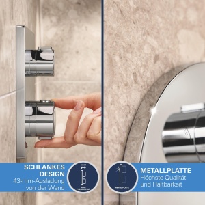 Sistem de dus incorporabil GROHE Precision 250, crom, 25cm, cu termostat - Img 6