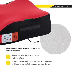 Sitzerhohnung Auto pentru Copii Dunlop, Ergonomica, Rosu, ECE R129, 135-150 cm - Img 5