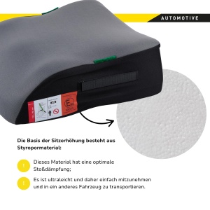 Sitzerhohung Auto pentru Copii Dunlop, Ergonomica, Culoare Gri, ECE R129 - Img 5