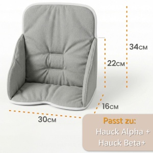 Sitzverkleinerer pentru scaun inalt Hauck - Culoare gri, 35x30x17 cm, cu suport pentru siguranta - Img 2
