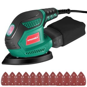 Slefuitor Delta HYCHIKA 200W cu 12 foi abrazive si sistem eficient de colectare a prafului