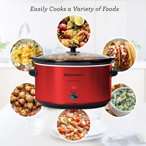Slow Cooker Elite Gourmet MST-900RXT, 8L, 300W, Culoare Metallic-Rot - Img 2