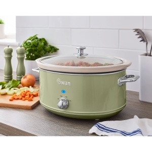 Slow Cooker Swan Retro SF17031GNEU, 6.5L, 320W, Verde, Design Vintage - Img 2