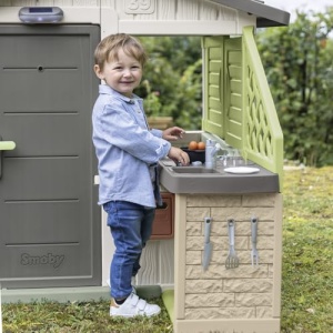 Smoby Life - Accesorii bucatarie de vara - Bucatarie de joaca in aer liber pentru copii cu gratar, chiuveta si accesorii - Potrivit pentru Neo Jura Lodge si alte case - Rezistent la UV si fabricat din plastic reciclat, de la 2 ani - Img 4
