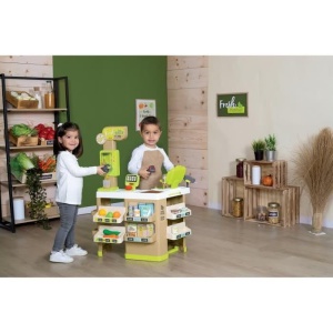 Smoby - Supermarket Fresh Market - Supermarket organic cu casa de marcat, cos de cumparaturi, multe accesorii si functii electronice, pentru copii de la 3 ani - Img 4