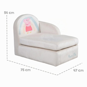 Sofa pentru copii Peppa Pig, confortabila, cu accotoare, 54x75x47 cm, bej - Img 8