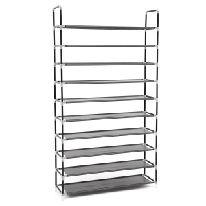 SONGMICS Schuhregal LSR10H Negru 10 Etaje Organizator pentru 50 Perechi