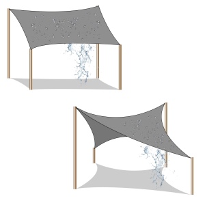 SONGMICS Sonnensegel 2x2m HDPE Protectie UV Culoare Gri Fumuriu - Img 6