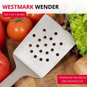 Spatula Westmark Wender Pro 45 cm Otel Inoxidabil cu Orificii si Carlig de Agatare Argintiu - Img 2