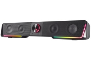 Speedlink Gravity RGB Stereo Soundbar - difuzor PC cu conexiune Bluetooth pentru smartphone/tableta si mufa de 3,5 mm, iluminare RGB, conexiune casti si microfon, negru - Img 1