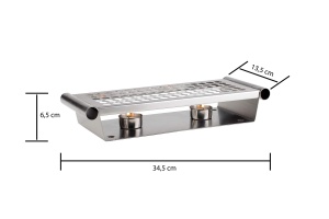 Speiserwarmer APS 35343 din otel inoxidabil, 13,5 x 34,5 cm, 2-flacara - Img 2