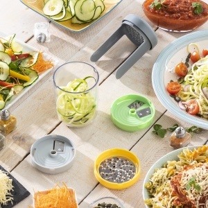 Spiralizator de legume InnovaGoods 3-in-1, manual, alb, multifunctional - Img 12