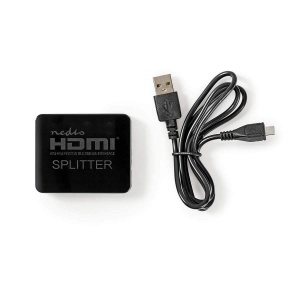 Splitter HDMI Nedis 2-Port, 4K, 2.25 Gbps, Negru - Img 2