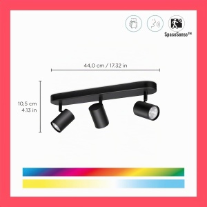 Spot LED WiZ Imageo 3 buc, dimmabil, 16 milioane culori, negru - Img 2