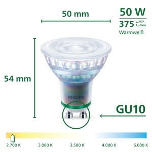 Spoturi LED Philips UltraEfficient GU10, 6 bucati, 375 Lumen, 2700 K - Img 3