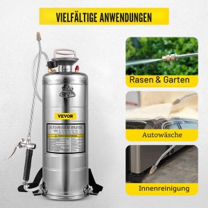 Spray de presiune VEVOR 12L din otel inoxidabil, 1.5-4.0 bar, cu furtun de 91 cm - Img 9
