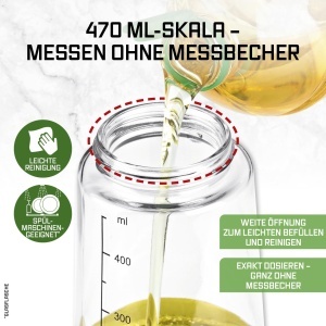 Spray pentru ulei GOURMETmaxx 2-in-1 din sticla, 470 ml, spumare fina si jet controlat - Img 6