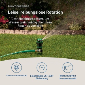 Sprinkler cu getrie Orbit H2O-Six, 6 moduri de pulverizare, verde - Img 4