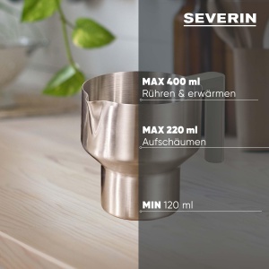 Spumant de lapte cu inductie SEVERIN Design Spumant electric de lapte cu recipient din otel inoxidabil spumare rece si calda functie de ciocolata potr - Img 6