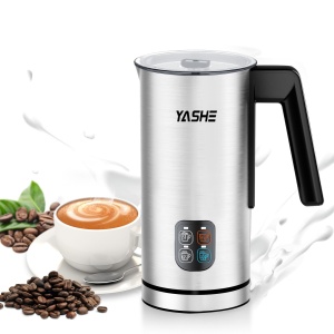 Spumant de lapte YASHE, spumant de lapte electric de 240 ml, spumant de lapte din otel inoxidabil 4 in 1, acoperire antiaderenta, pentru latte macchiato, cappuccino si cacao, rapid si usor de curatat