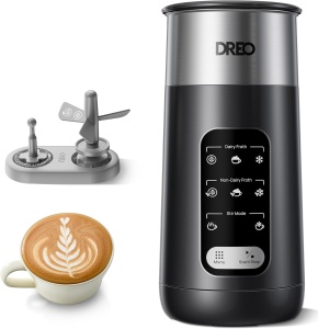 Spumator de lapte DREO 6-in-1, 270ml, inox, spuma calda si rece