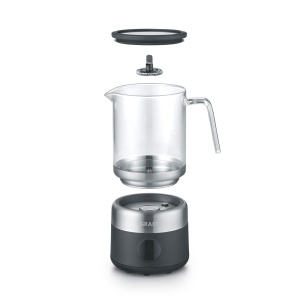 Spumator de lapte electric Graef MS802EU 5 programe cana din sticla detasabila afisaj touch negru - Img 3