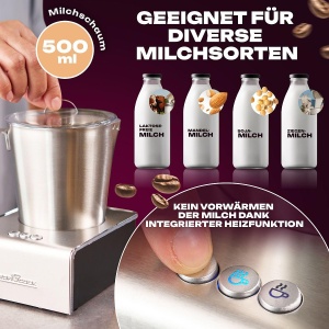Spumator de lapte ProfiCook PC-MS 1032, 900ml, 600W, inox - Img 3