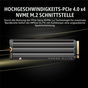 SSD Corsair MP600 Elite 1TB M.2 PCIe Gen4, 7000MBs, Negru - Img 5
