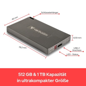 SSD extern Verbatim Metal Mini 1TB USB 3.2 Gen2 2000MBs - Img 4