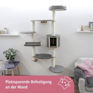 Stalp de zgariat de perete pentru animale de companie Kerbl Dolomite Tofana XL stalp de zgariat pentru pisici gri 70x45x185cm pentru mai multe pisici  - Img 2