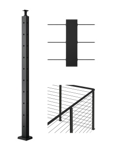 Stalp pentru Balustrada VEVOR 914 cm Otel Inoxidabil SUS304 Negru Model HR-016G